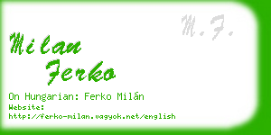 milan ferko business card